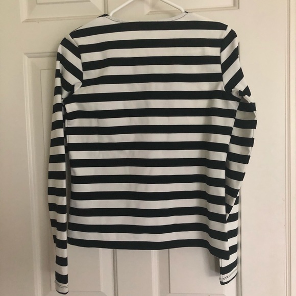 Black and white striped with the lace detail shirt - Picture 4 of 4